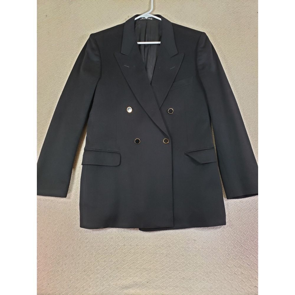 Gregory Loro Piana Blazer Mens 50R Black Cashmere Double Breasted Jacket Italy